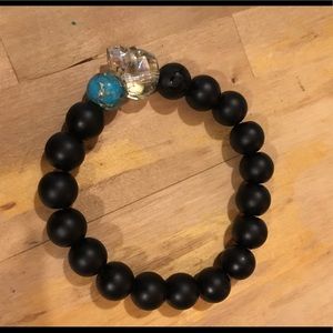 Bracelet w/Swarovski AB skull